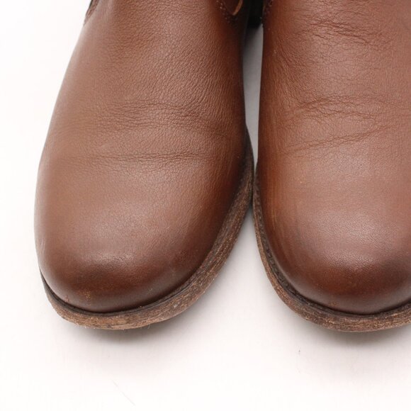 Frye Tyler Women's US 7.5 B Engineer Ankle Moto Boots  Brown Leather Buckle Zip - Picture 10 of 10